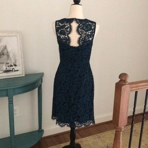 Dark teal and black lace dress